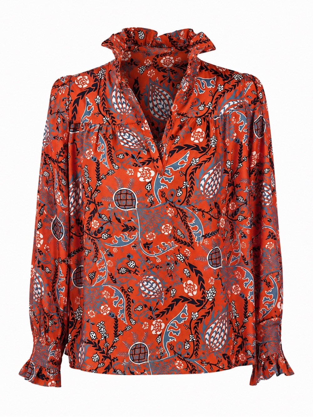 CK Bradley orange floral top, XS